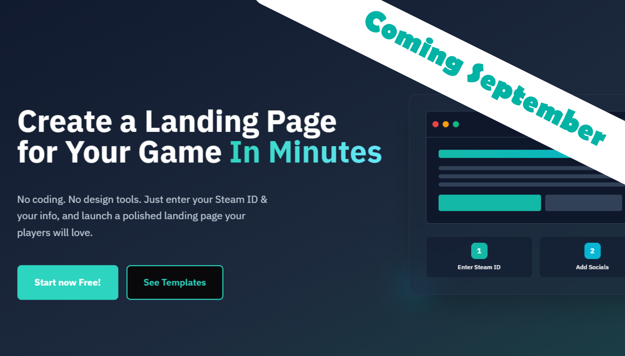 Screenshot of LudumLanding - Micro SaaS project