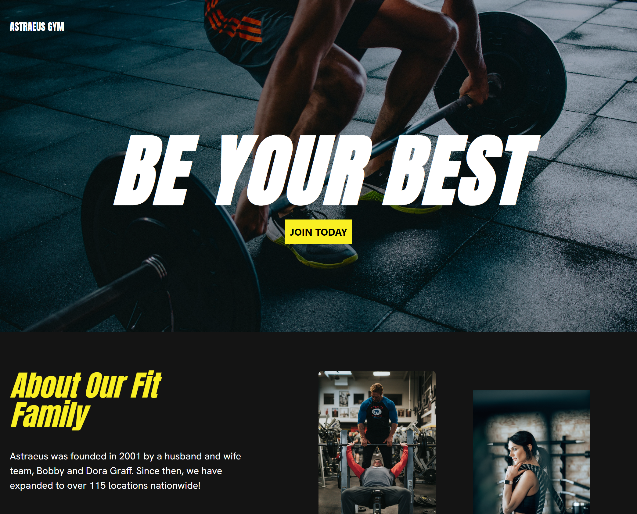 Astro Fitness Template